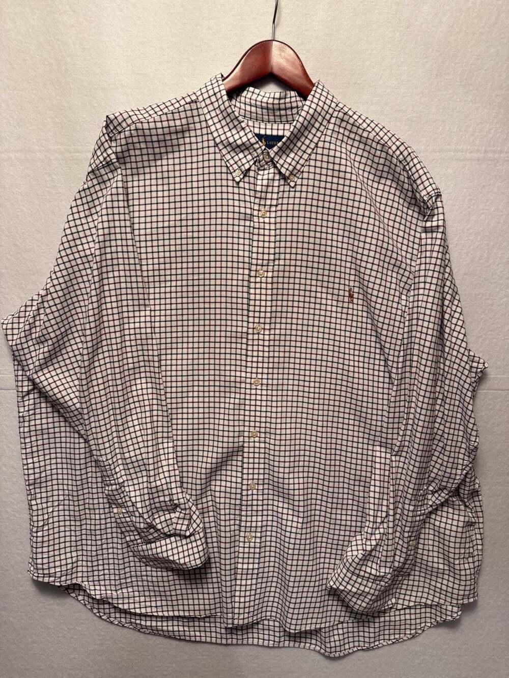 Ralph Lauren Button Down Shirt Size 3XB Plaid Cotton Long Sleeve